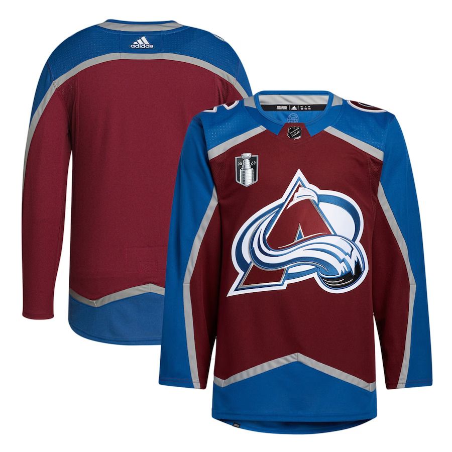 Men Colorado Avalanche adidas Burgundy 2022 Stanley Cup Final Patch Authentic Blank NHL Jersey